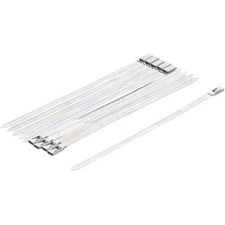 BGS Do it yourself Kabelbinder assortiment roestvrij staal - 7 x 200 mm - 10 delig