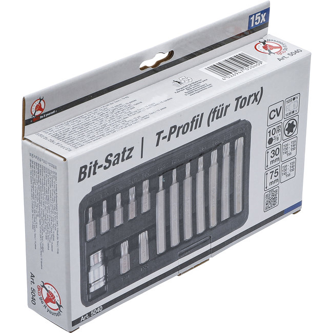 BGS Bitset 10 mm (3/8") T-profiel (voor Torx) 15 delig