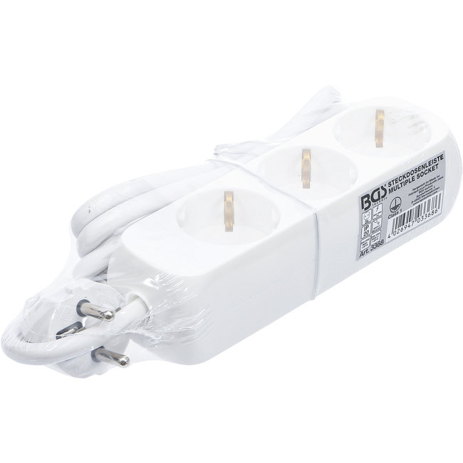 BGS Stekkerdoos drievoudig, 1,4 meter snoer, 3 x 1,5 mm², IP 20