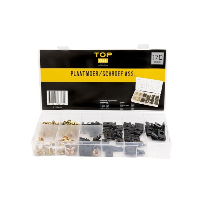 Topgear Plaatmoer/schroef assortiment 170 delig