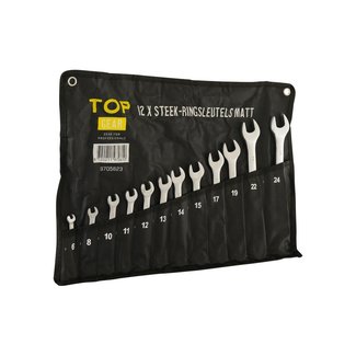 Topgear Steek-ringsleutels 12 delig mat