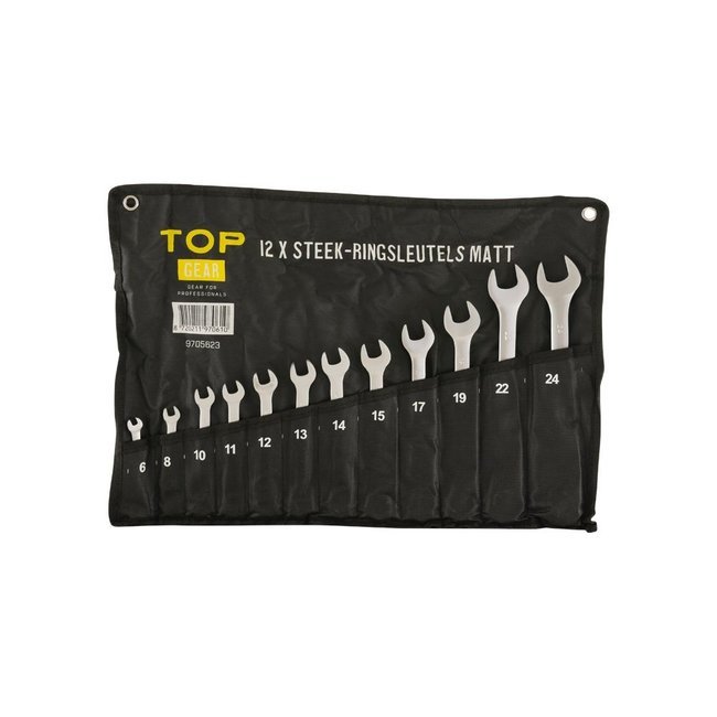 Topgear Steek-ringsleutels 12 delig mat