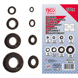 BGS technic Assortiment doorvoertulen rubber metrisch, 180 delig