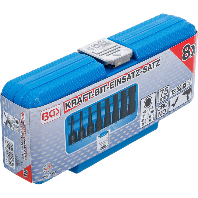 BGS Krachtdoppen set 1/2", inbus 5 - 19 mm, 8 delig
