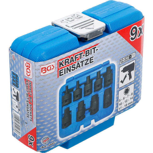 BGS Krachtdoppen set 1/2",  inbus 5 - 19 mm, 9 delig
