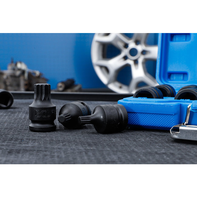 BGS Krachtdoppen set 1/2", veeltand (voor XZN) M4 - M16, 9 delig