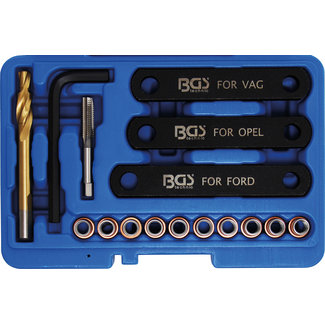 BGS technic Reparatieset voor remschroefdraad M9 x 1,25 mm, 16 delig