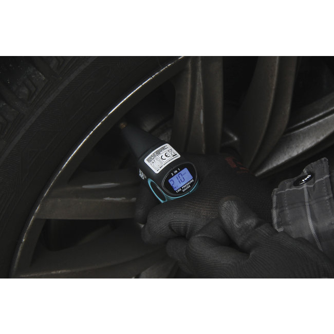 BGS Digitale bandendruktester & bandenprofiel-schuifmaat "2-IN-1"
