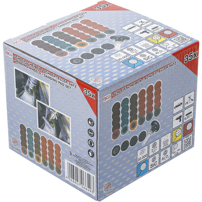 BGS Slijpschijf/steunschijf-set 50 mm, 35 delig