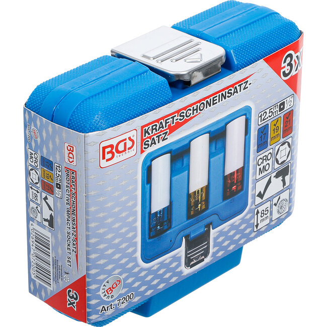 BGS Kracht wielmoerdopsleutelset - 1/2" - 17, 19 en 21 mm - 3 delig