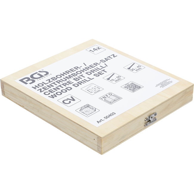 BGS Hout en centreerborenset 14 delig