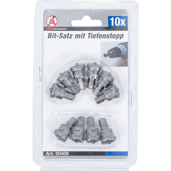 BGS Bitset met dieptestop gipsplaten PH2, 10 delig