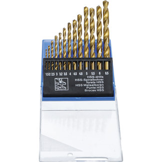 BGS Do it yourself HSS-spiraalborenset titanium gecoat 1,5 - 6,5 mm, 13 delig