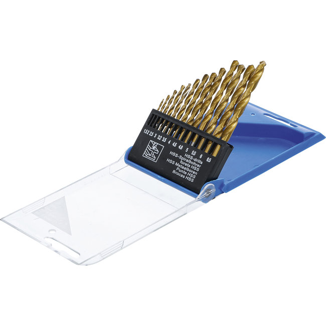 BGS HSS-spiraalborenset titanium gecoat 1,5 - 6,5 mm, 13 delig