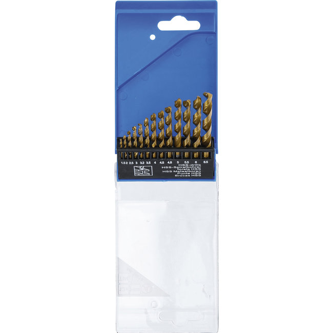 BGS HSS-spiraalborenset titanium gecoat 1,5 - 6,5 mm, 13 delig