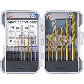 BGS Do it yourself HSS-spiraalborenset titanium gecoat 1,5 - 10 mm, 15 delig