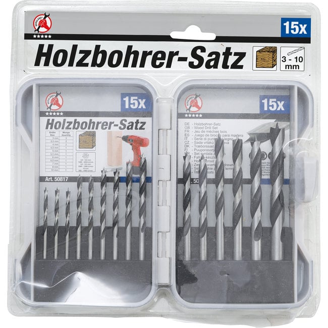 BGS Houtboorset 3 - 10 mm, 15 delig