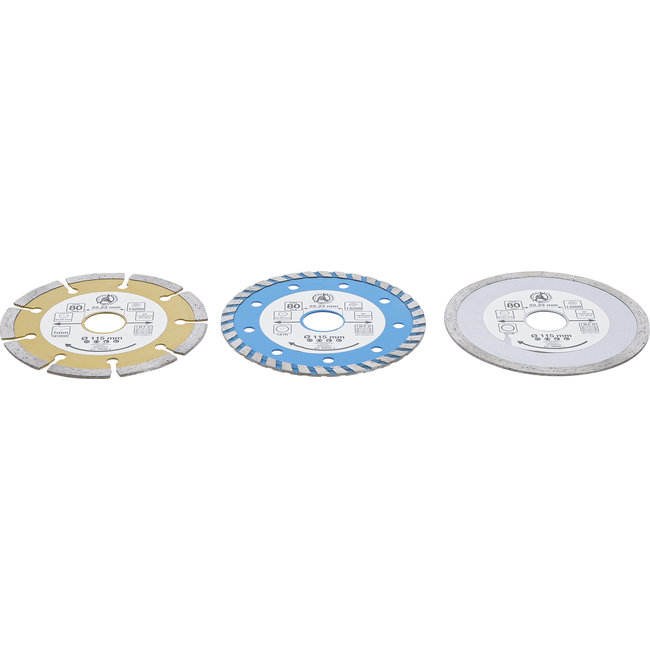 BGS Diamant doorslijpschijvenset 115 mm 3 delig