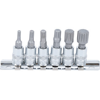 BGS technic Dopsleutelbitset 1/4" veeltand (voor XZN) M4 - M12, 6 delig