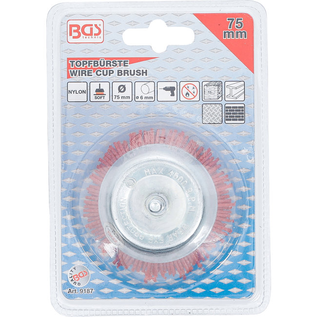 BGS Komborstel staaldraad 75 mm nylon