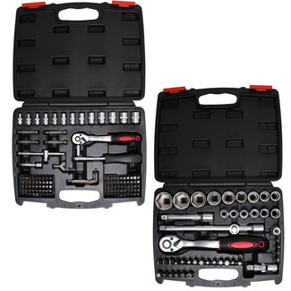 BGS Do it yourself 2 Dopsleutelsets - 1/4" en 1/2" - 174 delig
