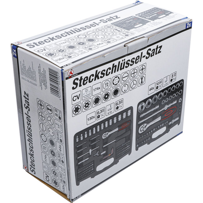 BGS 2 Dopsleutelsets - 1/4" en 1/2" - inches - 174 delig