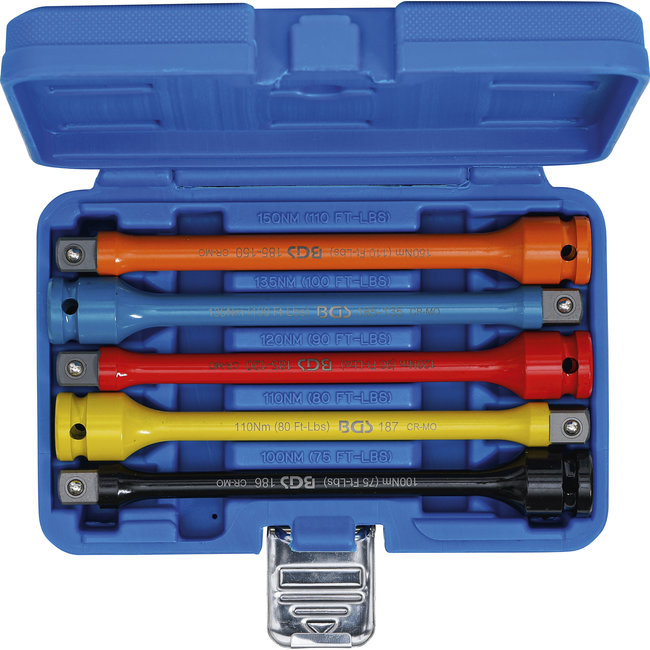 BGS Moment verlengstukset 1/2" 100 - 150 Nm, 5 delig