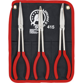 BGS Do it yourself Telefoontangenset recht / gebogen 260 - 285 mm 3 delig
