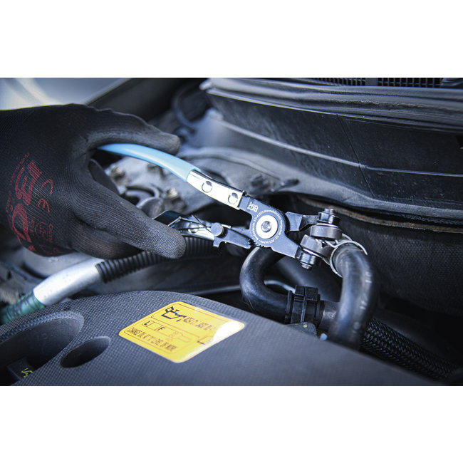 BGS Slangklemtang gebogen met ratelfunctie 220 mm