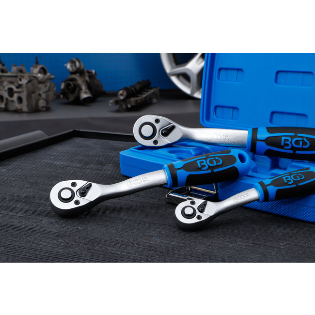 BGS Ratelsleutel-set fijnvertand 3 delig