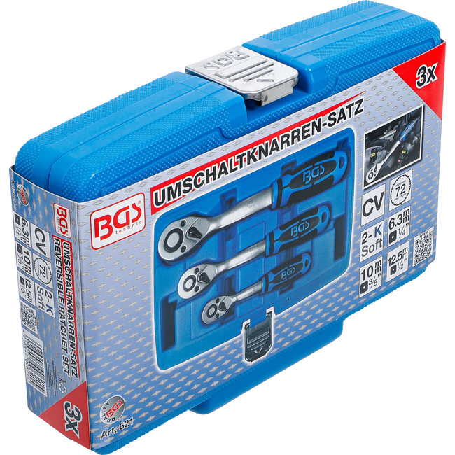 BGS Ratelsleutel-set fijnvertand 3 delig