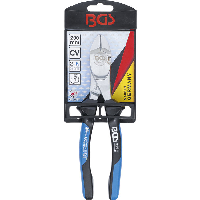 BGS Kracht zijsnijtang voor pianodraad 200 mm