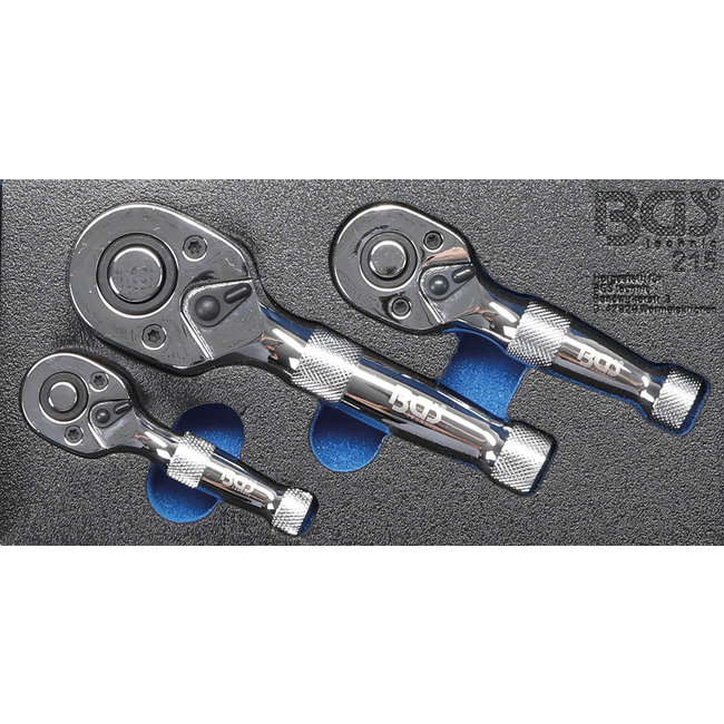 BGS Mini ratelsleutelset 1/4", 3/8" en 1/2", 3 delig