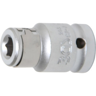 BGS technic Bitadapter met blokkeerkogel binnenvierkant 1/2" - binnenzeskant 5/16"