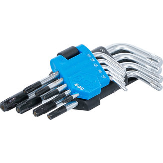 BGS technic Stiftsleutelset kort torx met boring T10 - T50 9 delig