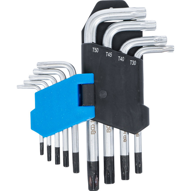 BGS Stiftsleutelset kort torx met boring T10 - T50 9 delig