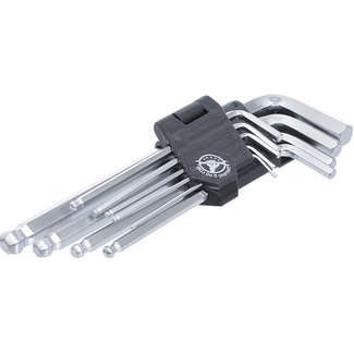 BGS Do it yourself Stiftsleutelset inbus/inbus met kogelkop 1,5 - 10 mm 9 delig