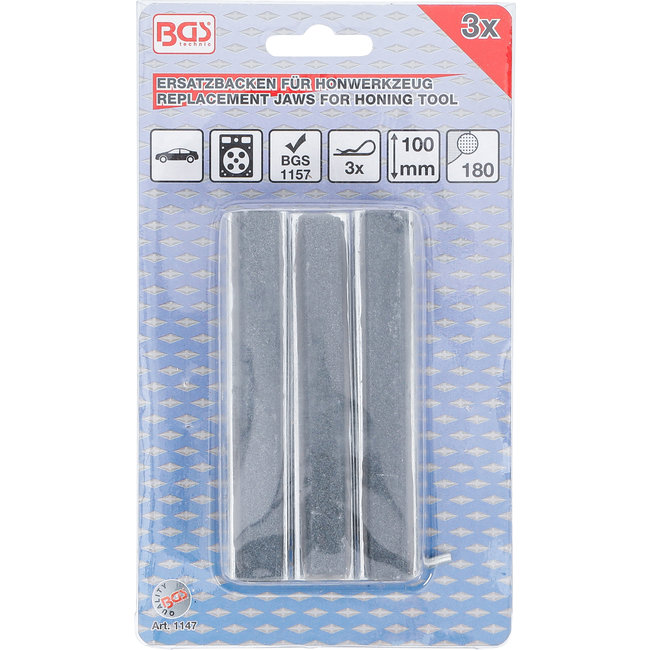 BGS Reserve hoonsteenset voor hoongereedschap BGS 1157, vlak 100 mm, K 180, 3 delig