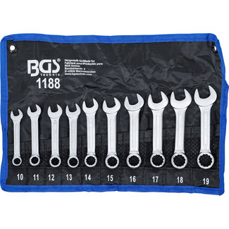 BGS technic Steekringsleutelset extra kort 10 - 19 mm, 10 delig