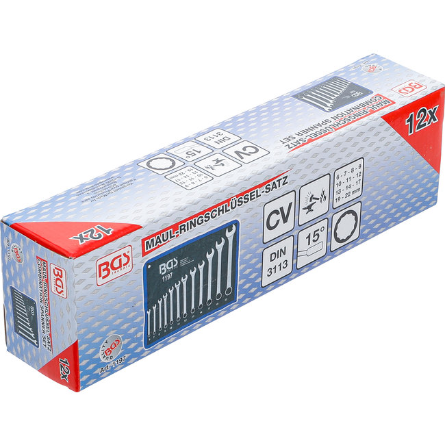 BGS Steekringsleutelset 6 - 22 mm, 12 delig