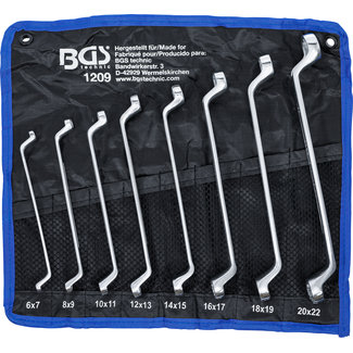 BGS technic Ringsleutelset verdiept 6 x 7 - 20 x 22 mm 8 delig