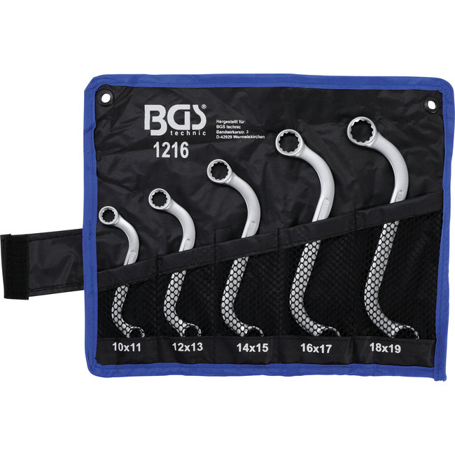 BGS Ringsleutelset S-model 10 x 11 - 18 x 19 mm 5 delig