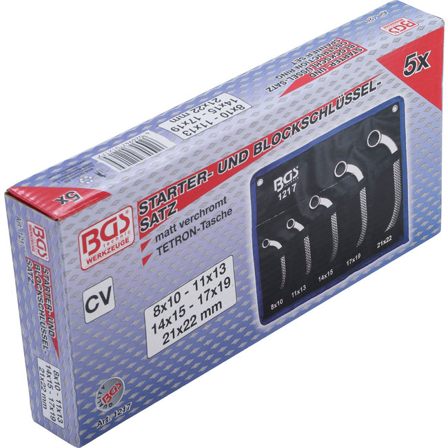 BGS Startersleutelset 8x10 - 21x22 mm 5 delig