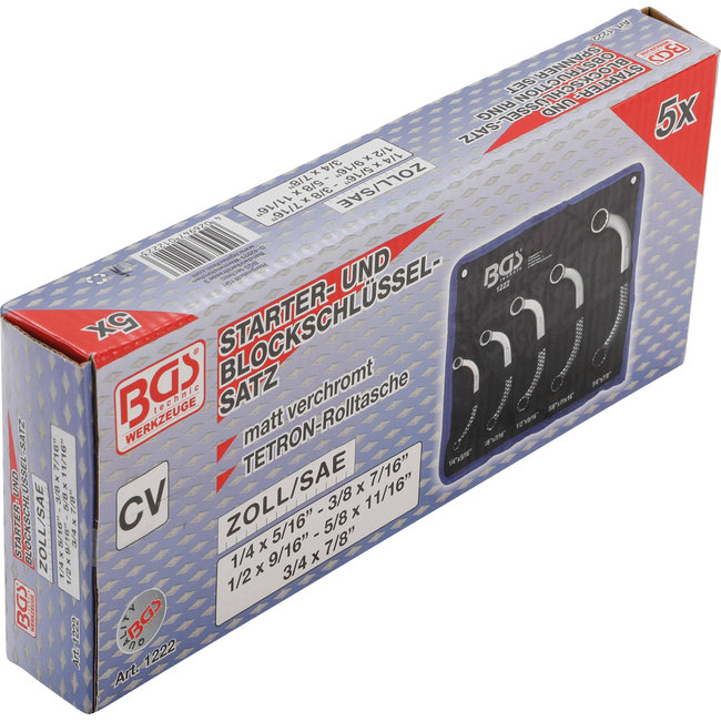 BGS Startersleutelset inches 1/4" - 7/8" 5 delig