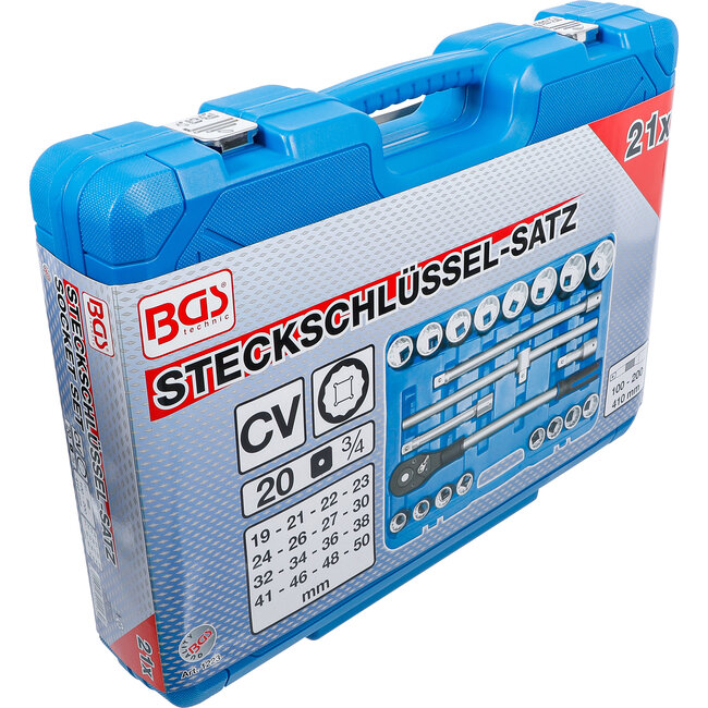 BGS Dopsleutelset twaalfkant 3/4" 21 delig