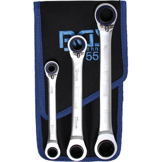 BGS technic Ratel ringsleutelset omschakelbaar "4-in-1" 3 delig
