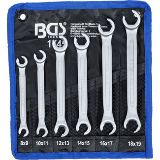 BGS technic Open ringsleutelset 8 x 9 - 18 x 19 mm 6 delig