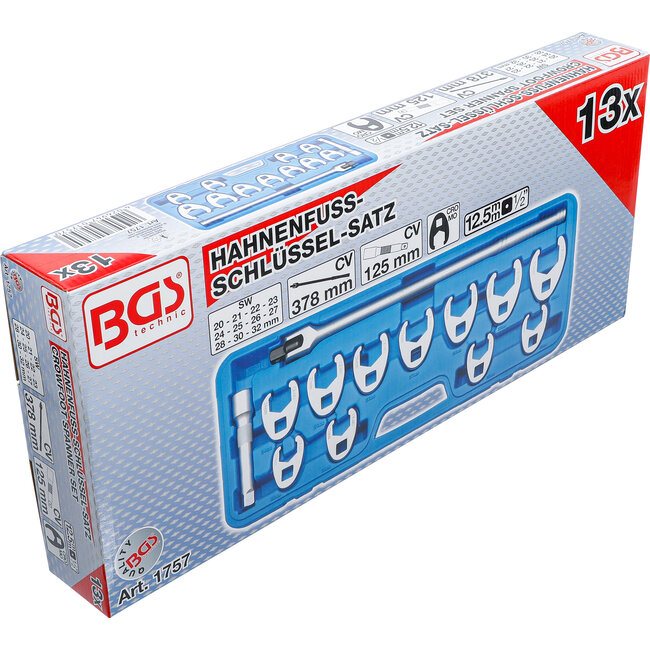 BGS Kraaienpootsleutelset 1/2" 20- 32 mm, 13 delig