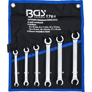 BGS technic Open ringsleutelset 8 x 10 - 17 x 19 mm 6 delig