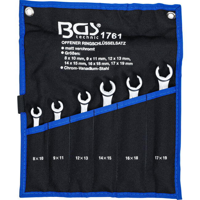 BGS Open ringsleutelset 8 x 10 - 17 x 19 mm 6 delig